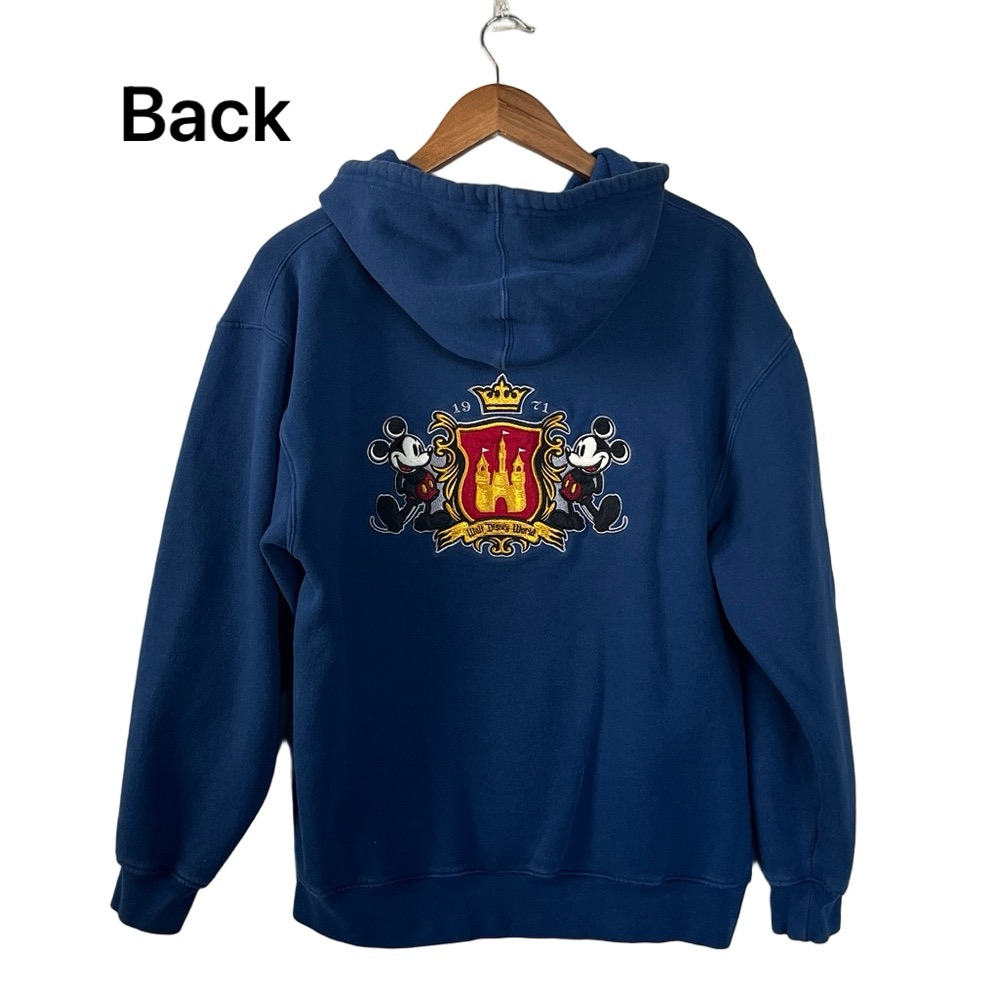 Walt Disney World Hoodie Embroidered 1971 Crest Blue Size M - Picture 2 of 12